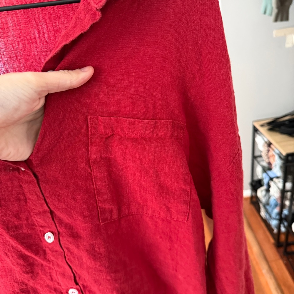 PARKE Oversized Boyfriend Linen Button Down - Picture 5 of 11